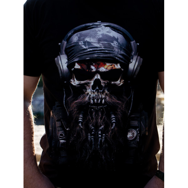 Футболка з принтом DJSkull Мілітарна