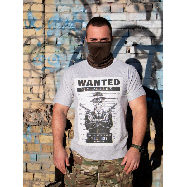 Футболка з принтом Wanted Мілітарна