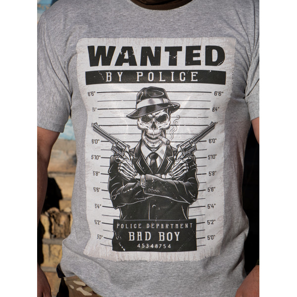 Футболка з принтом Wanted Мілітарна