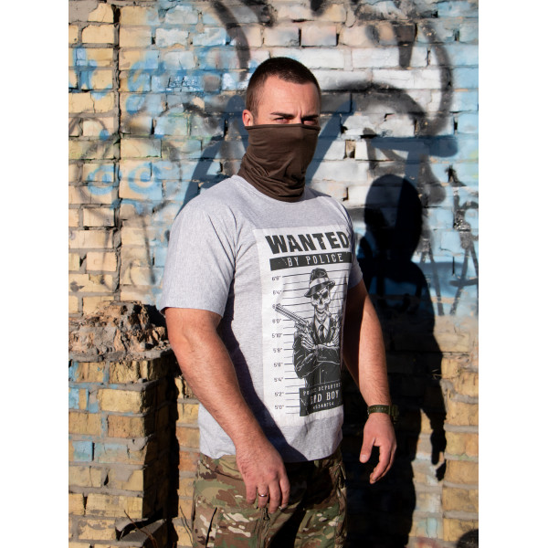 Футболка з принтом Wanted Мілітарна