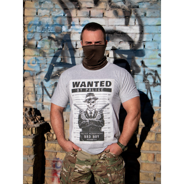 Футболка з принтом Wanted Мілітарна