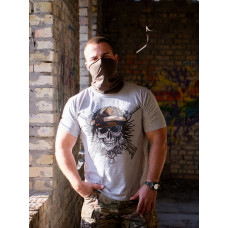 Футболка з принтом Skull Мілітарна