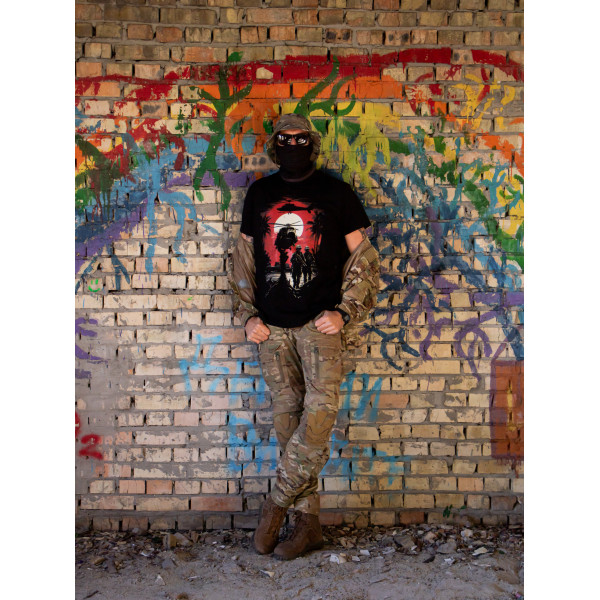 Футболка з принтом Helicopter Мілітарна