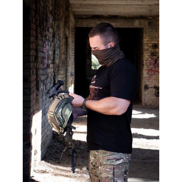 Футболка з принтом Shoot Мілітарна